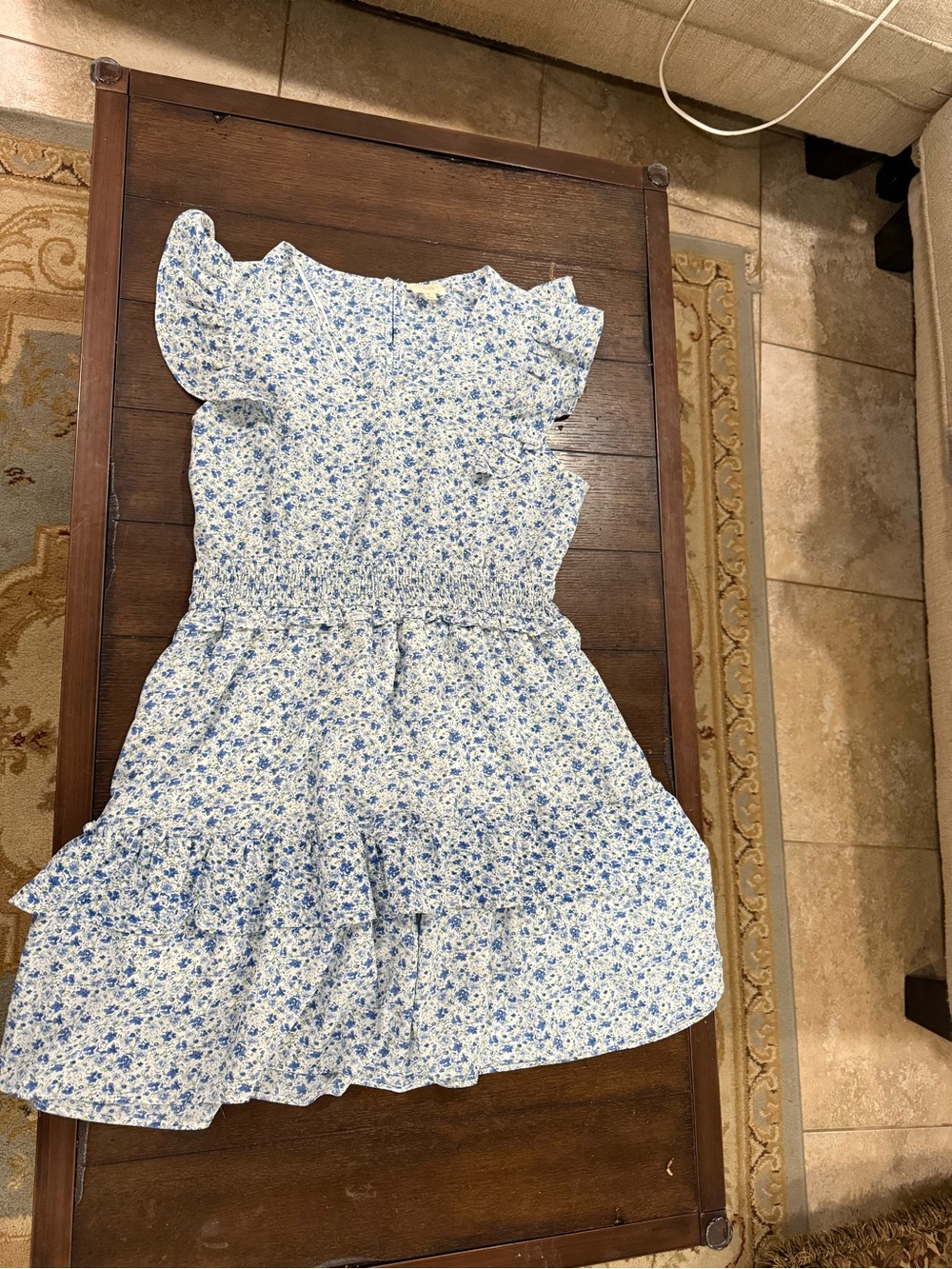 1.4.3. Story by Line Up Blue Floral Ruffle Dress